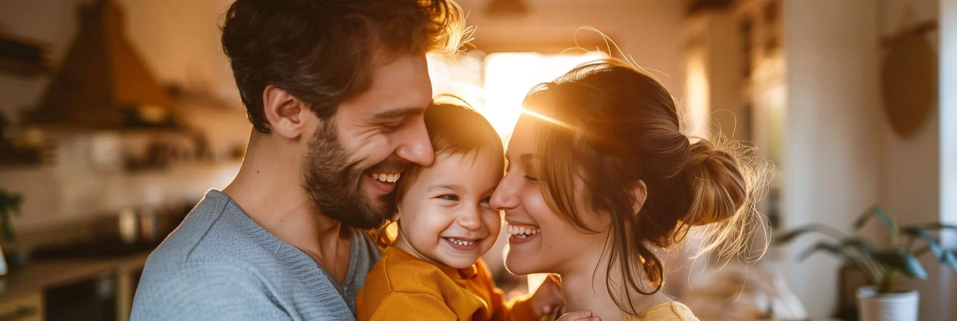 Familia en el hogar felices