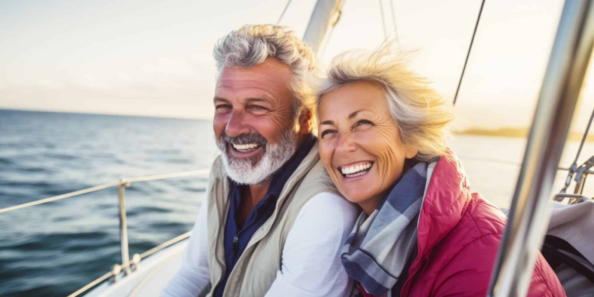 Relajado Pareja Senior Navegando Yate Lujo Ia Generativa (1) (1)