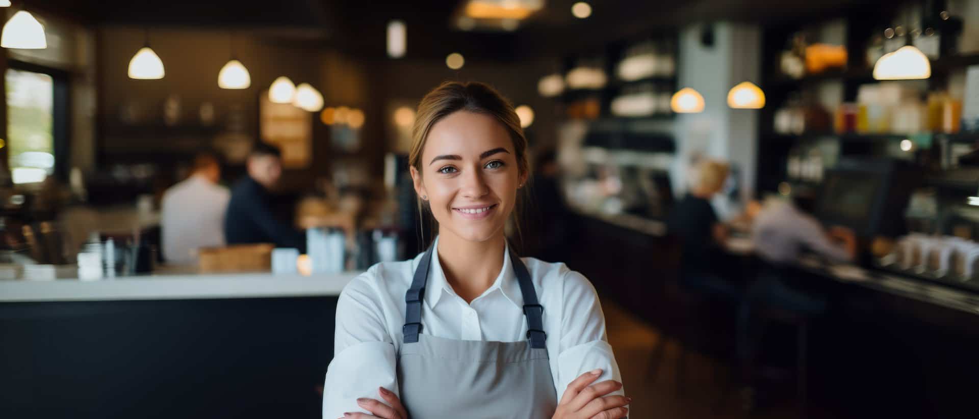 Empresaria Feliz En Su Negocio De Hostelería
